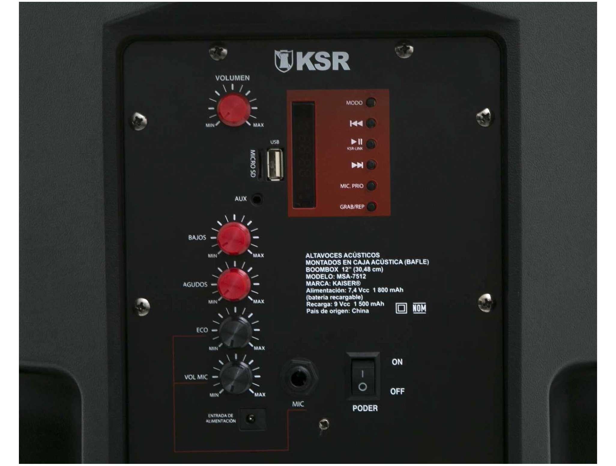 Bafle Kaiser 12 Pulgadas MSA-7512 | Surtidora - surtidoradepartamental
