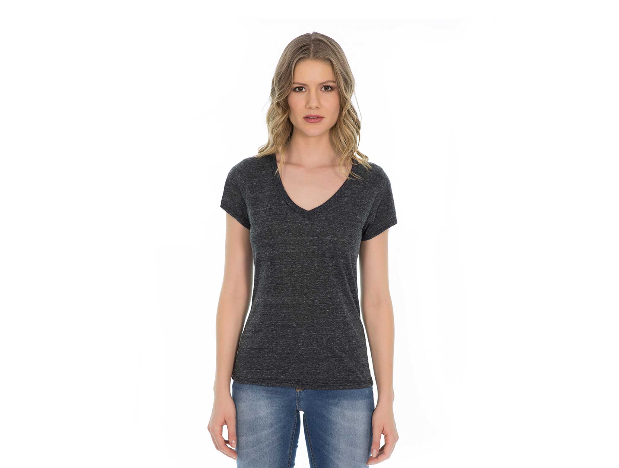 Playera Optima Snow Cuello En V Para Mujer 34990 | Surtidora -  surtidoradepartamental