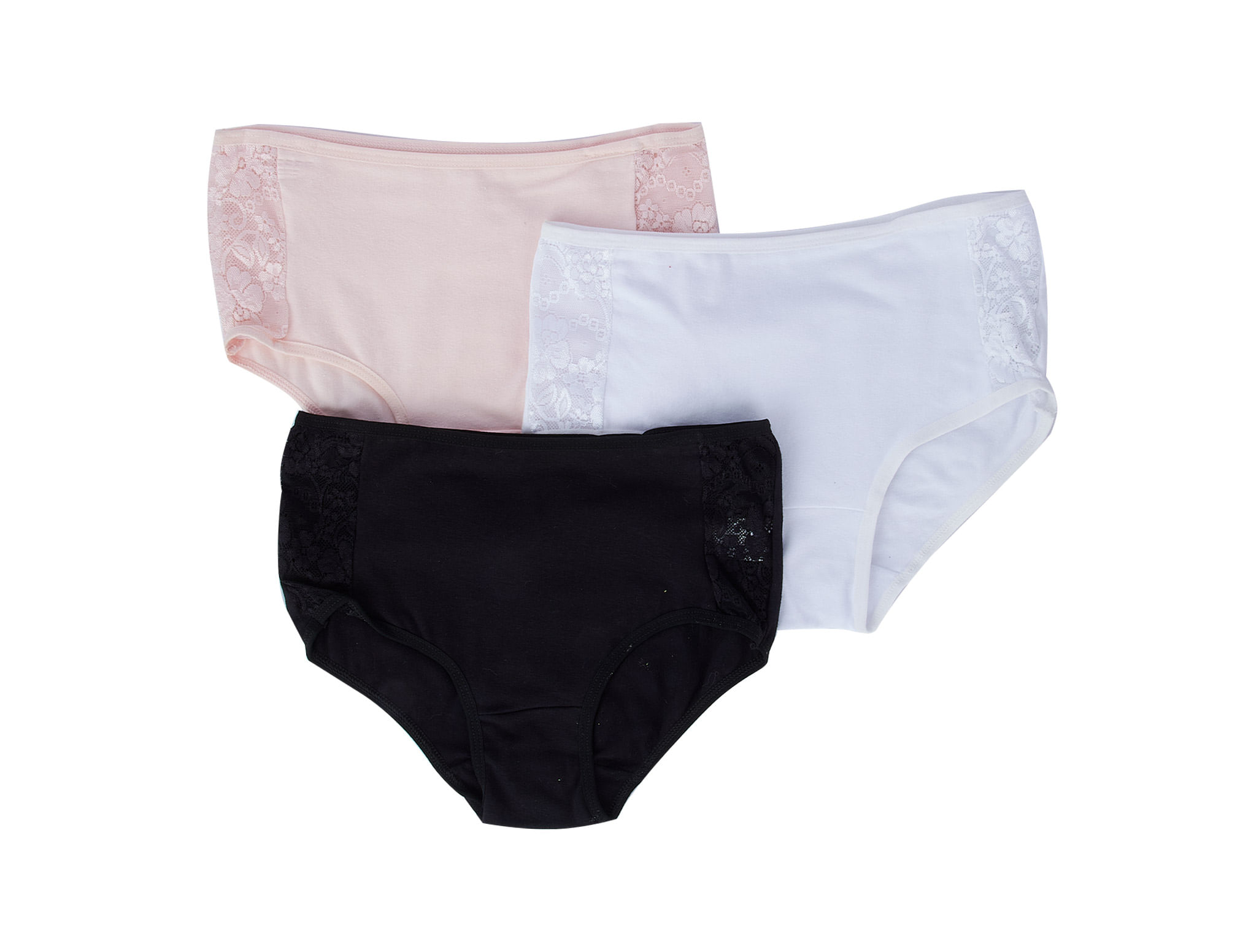 Set De 3 Panties Diva Intima Con Encaje Para Mujer 1317B Talla CH-1