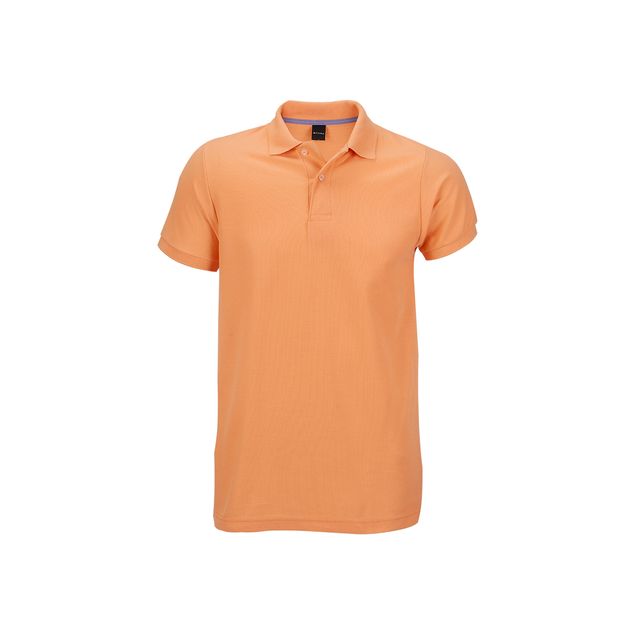 Camiseta algodón hombre naranja lisa cuello v