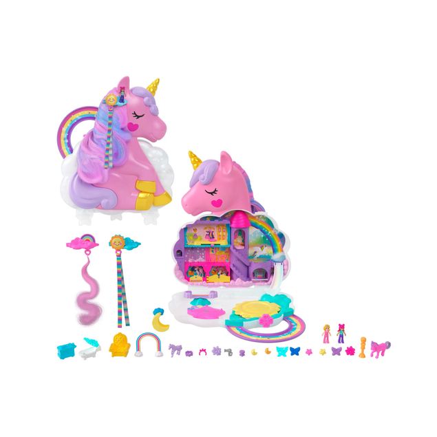 Polly-Pocket-Mattel-Set-De-Unicornio-Arcoiris-Hkv51