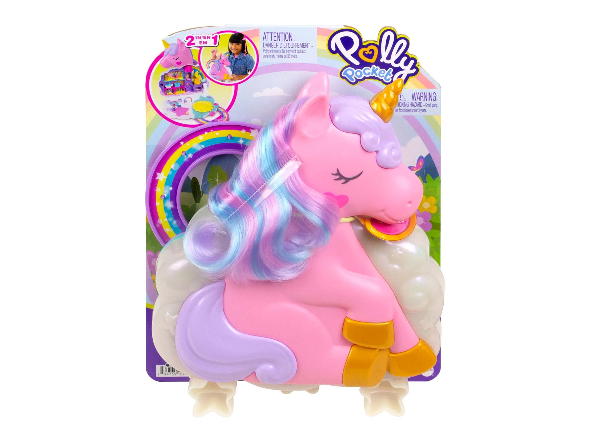 Partilandia Set De Juego Polly Pocket Unicornio Polly Juguete
