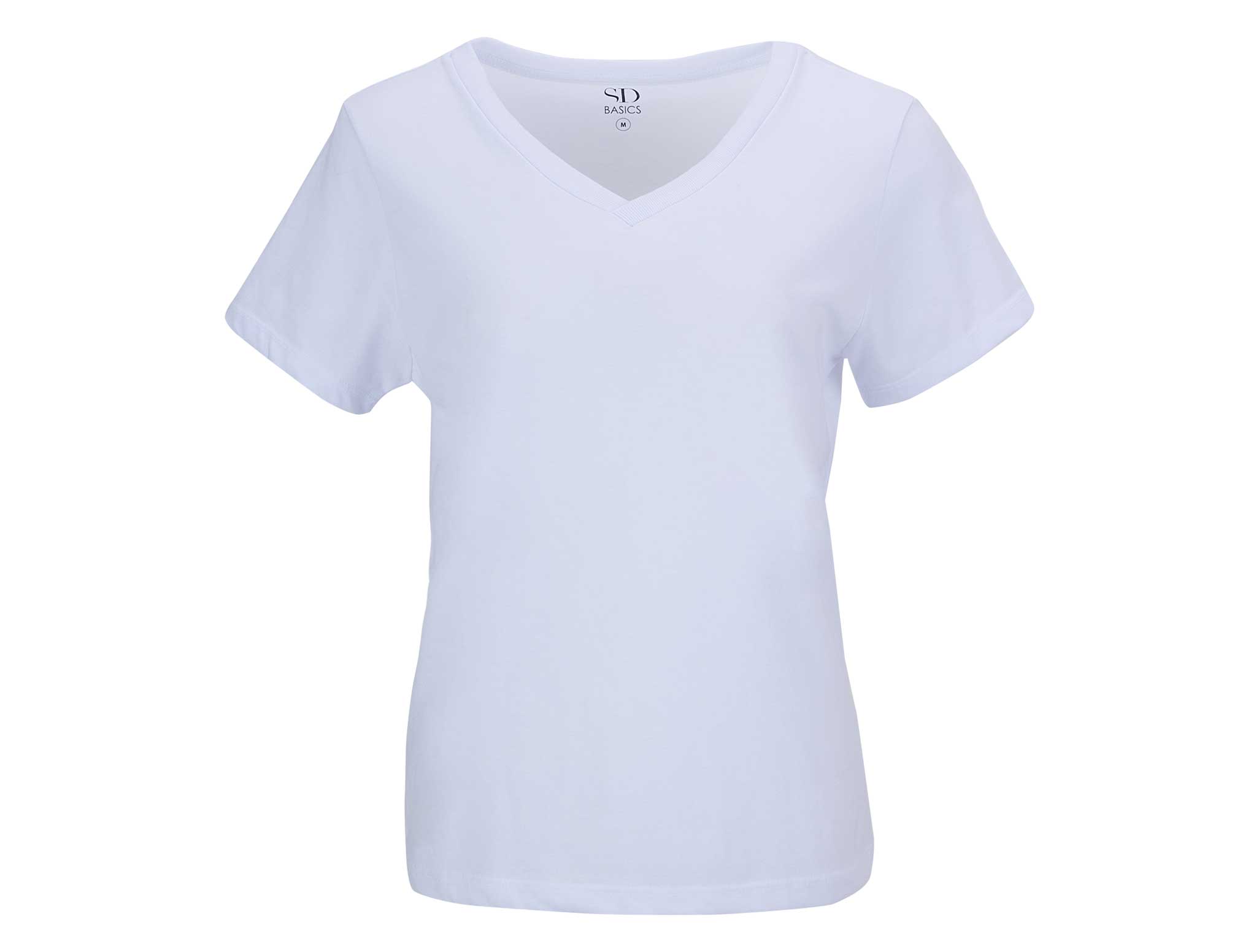 Cuello Redondo Playera Blanca Lisa Mujer Playera Básica Balam