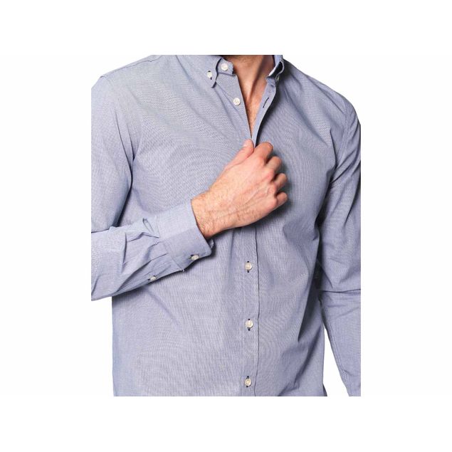 Camisa-Bobois-Con-Estampado-De-Micro-Cuadros-Y-Botones-Para-Hombre-B41211