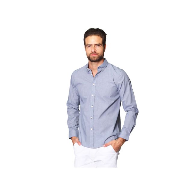 Camisa-Bobois-Con-Estampado-De-Micro-Cuadros-Y-Botones-Para-Hombre-B41211