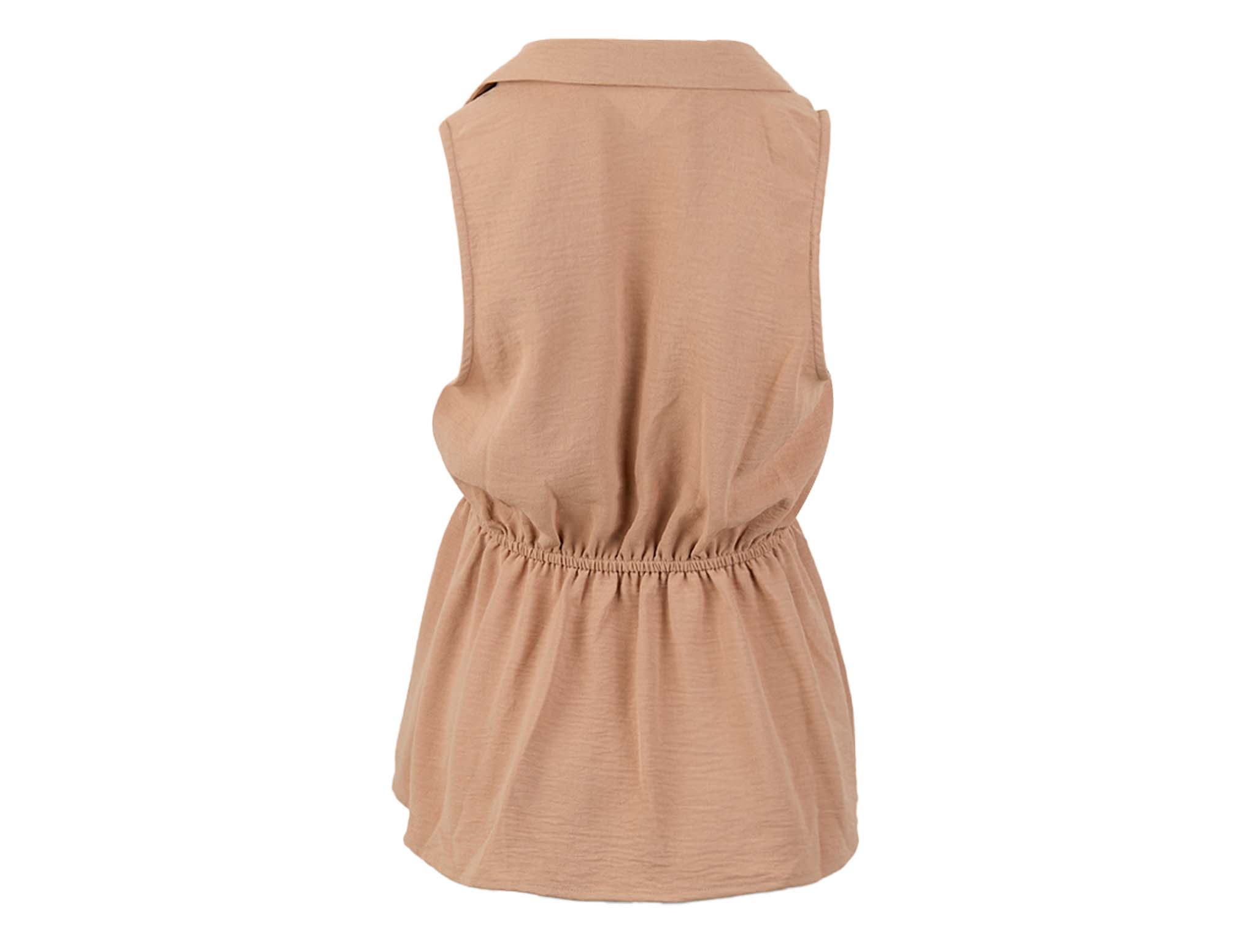 Blusa We Cuello Con Botones Con Elastico En Cintura Por La Parte Posterior Para Mujer Talla CH-1