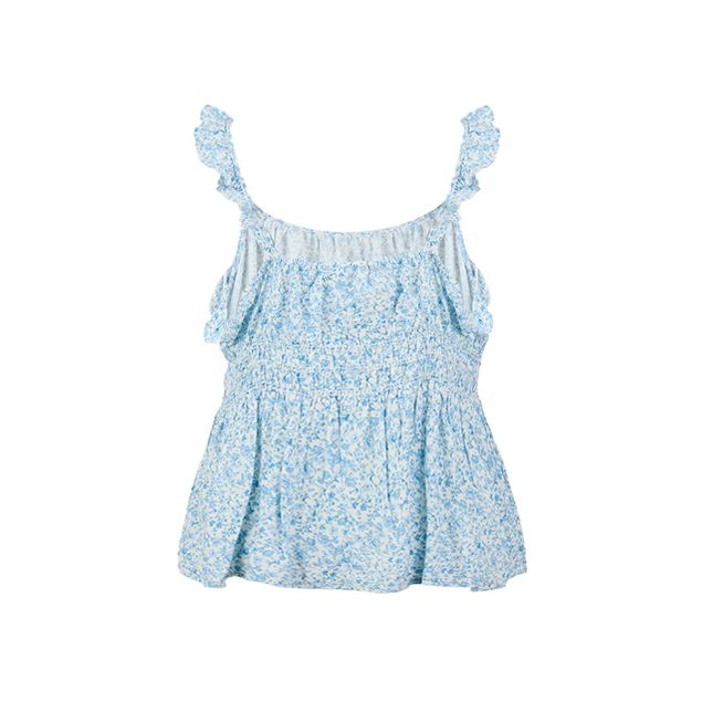 Blusa-We--Hojas-Tirante-Con-Holanes-Con-Elastico-De-Bajo-Del-Busto-Para-Mujer
