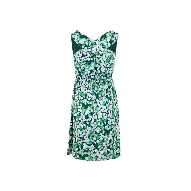 Vestido-We--Hojas-Sin-Manga-Cuello-Redondo-Cruzado-Por-La-Parte-Posterior-Para-Mujer