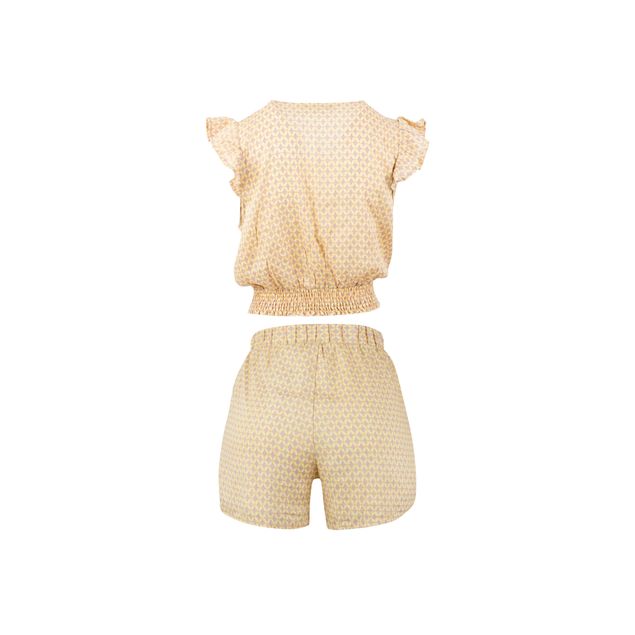 Set-Short-Con-Top-We-21-Floral-Elastico-En-Cintura-Mangas-Con-Olandes-Para-Mujer