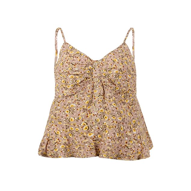 Blusa-We--Florales-Holgada-Con-Tirantes-Cuello-En-V-Y-Botones-Para-Mujer