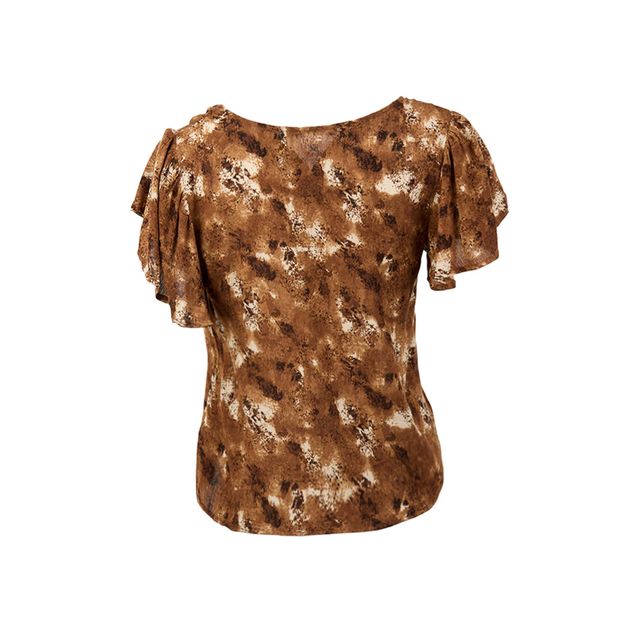Blusa-We--Print-Con-Botones-Y-Mangas-de-Olan-Para-Mujer-