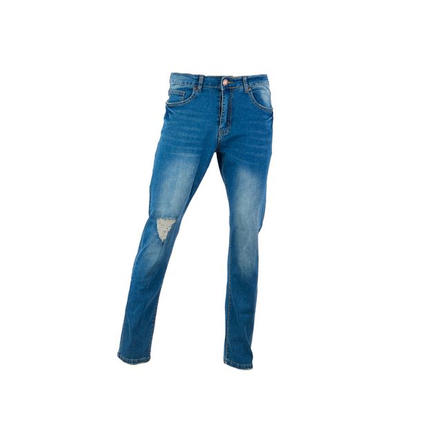 Jeans-Estivaneli-Skinny-Rasgado-Y-Un-Leve-Deslavado-Para-Hombre-DN-115095