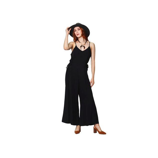 Jumpsuit-Bobois-Acampanado-Con-Tirantes-Liso-Cuello-V-Y-Jareta-Para-Mujer-W41141