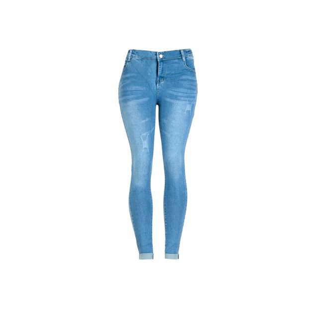 Jeans-Capricho-Skinny-Rasgado-Con-Doblez-Para-Mujer