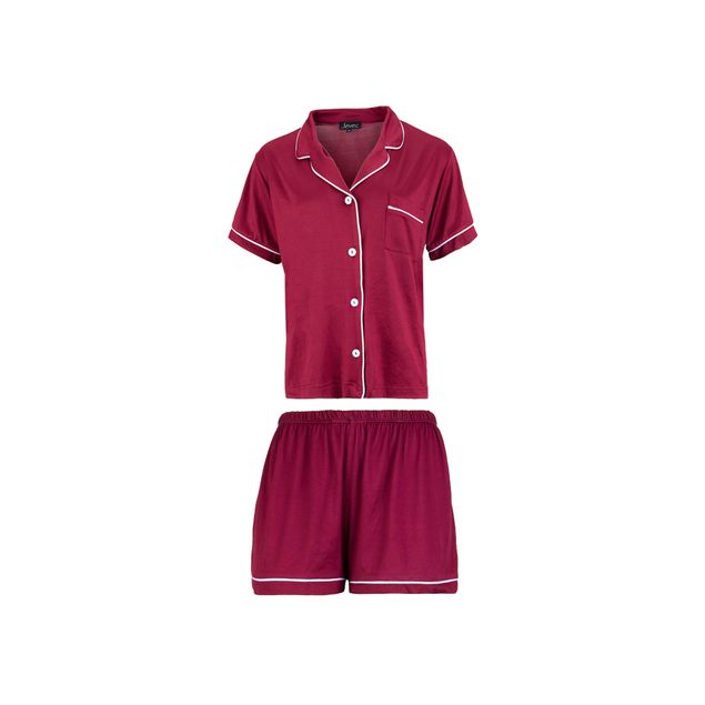 Pijama-Jevec-Short-Brush-Botones-Para-Mujer-PJ2210