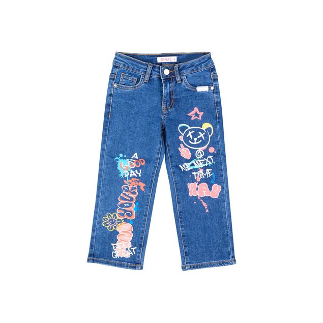 Jeans-Sofia-s-Estampado-Oso-Graffiti-Para-Niña-JE-470B