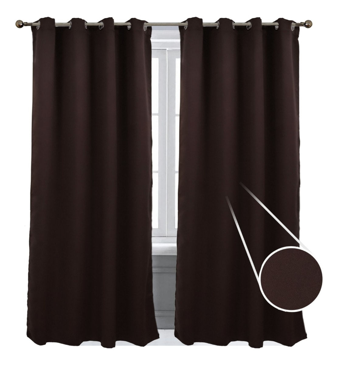 Cortinas Blackout 2 Paneles 2.14m Ancho X 1.30m Largo Chocolate