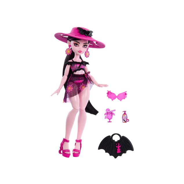 Muñeca-Mattel-Monster-High-Draculaura-Con-Traje-De-Baño-Y-Accesorios-Para-Niña-HRP66