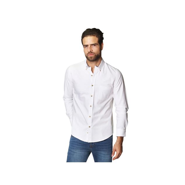 Camisa-Bobois-Lisa-De-Manga-Larga-Oxford-Para-Hombre-B41111-BLA