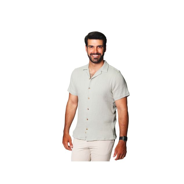 Camisa-Bobois-Casual-Corrugada-Para-Hombre-B41377-VER