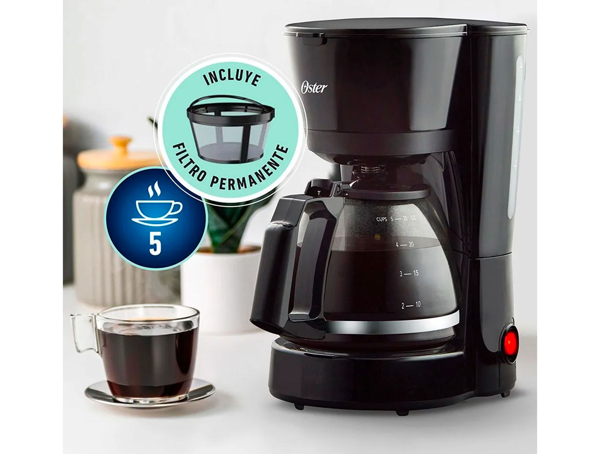 Cafetera De Goteo Oster 5 Tazas BVSTDC05013-3