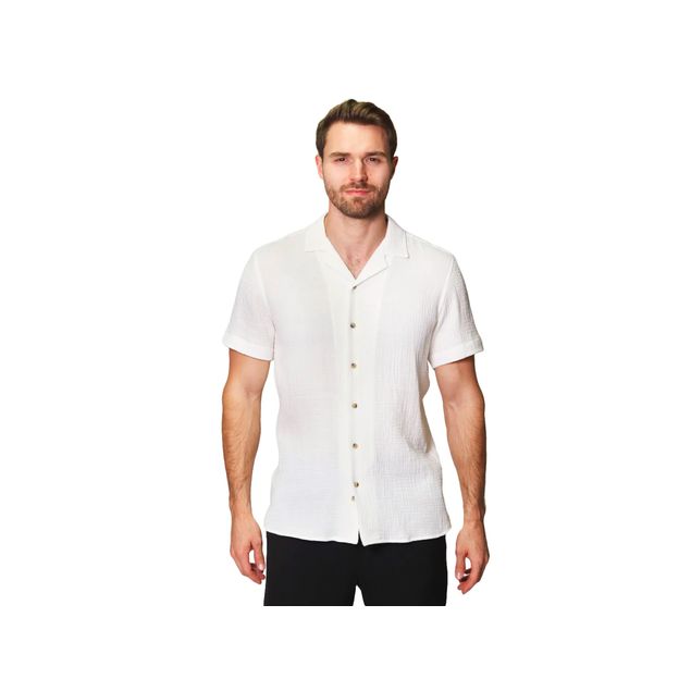 Camisa-Bobois-Casual-Corrugada-Para-Hombre-B41377-BLA