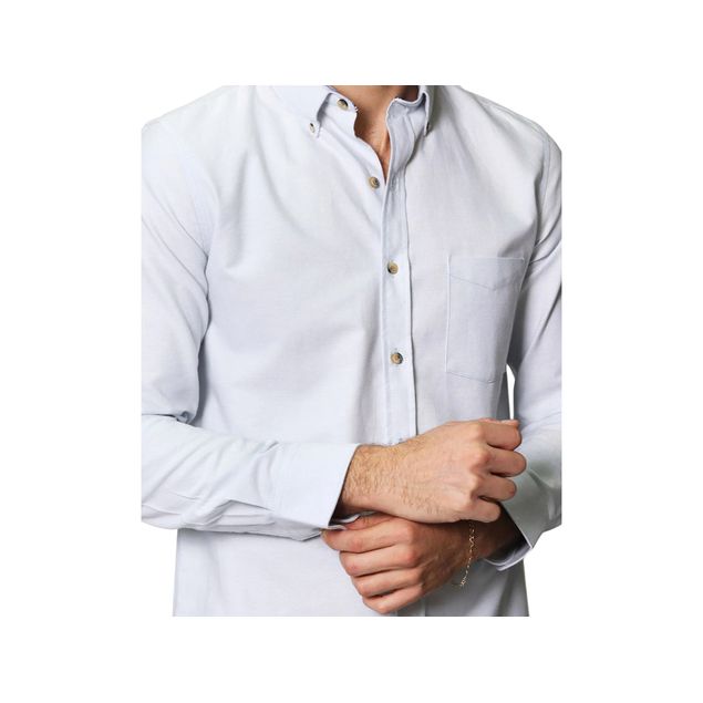 Camisa-Bobois-Lisa-De-Manga-Larga-Oxford-Para-Hombre-B41111-CIE
