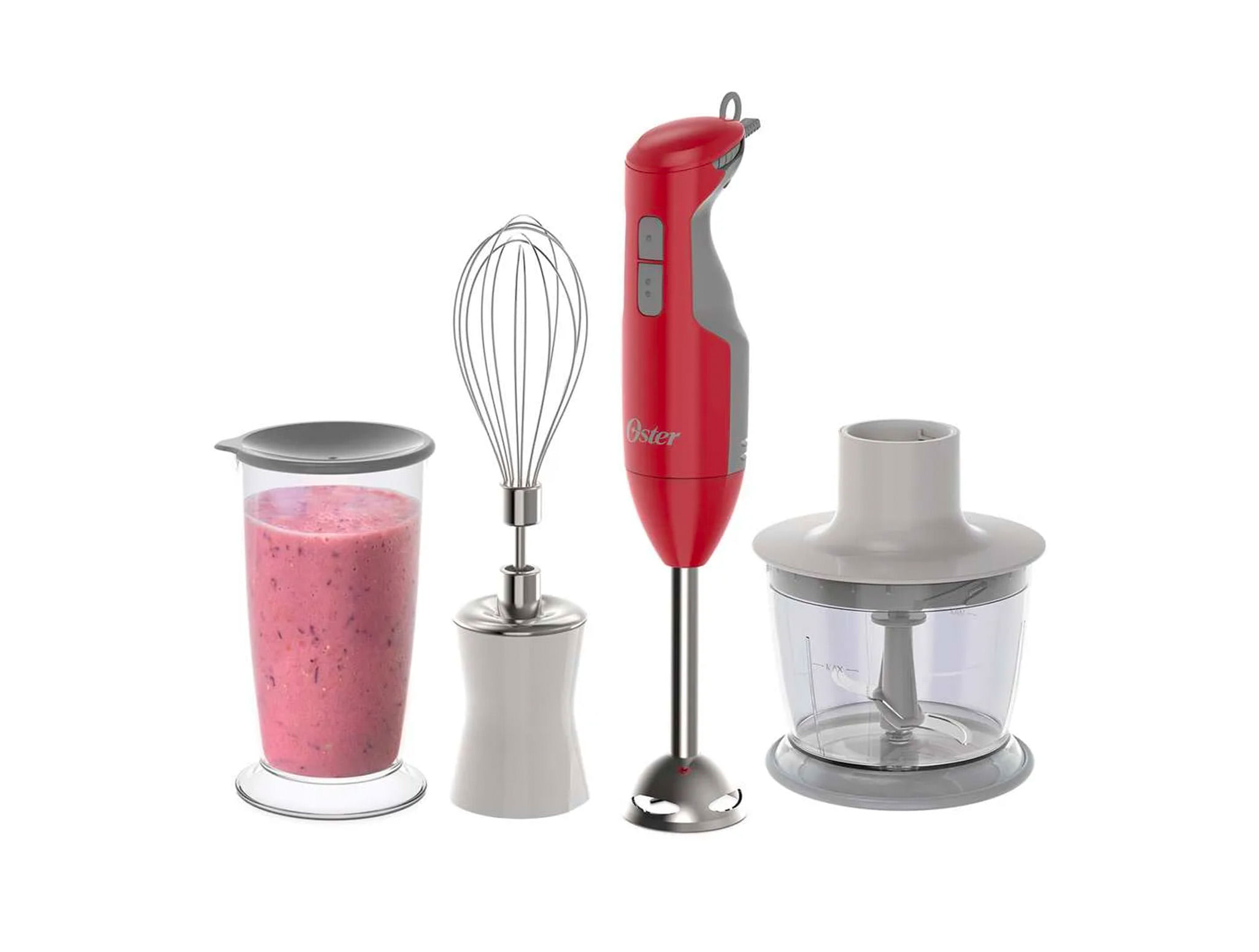 Batidora Oster Inmersión Con Accesorios Rojo FPSTHB2615R013