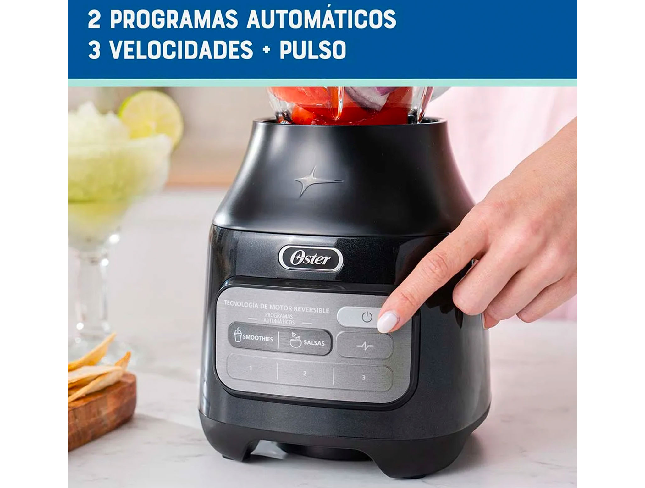 Licuadora Oster Reversible 3 Velocidades BLSTPEG-MRT-1