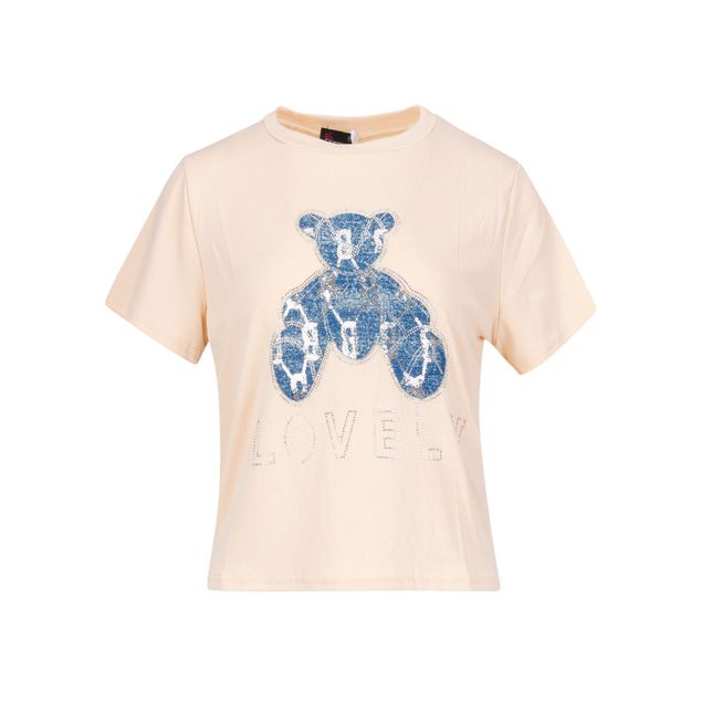 Playera-Miss-Calif-Curvy-Estampado-De-Oso-Para-Mujer-B-16019XM