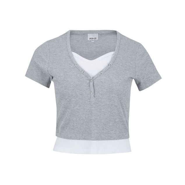 Blusa-Per-Lei-Doble-Con-Tejido-Rib-Para-Mujer-20290