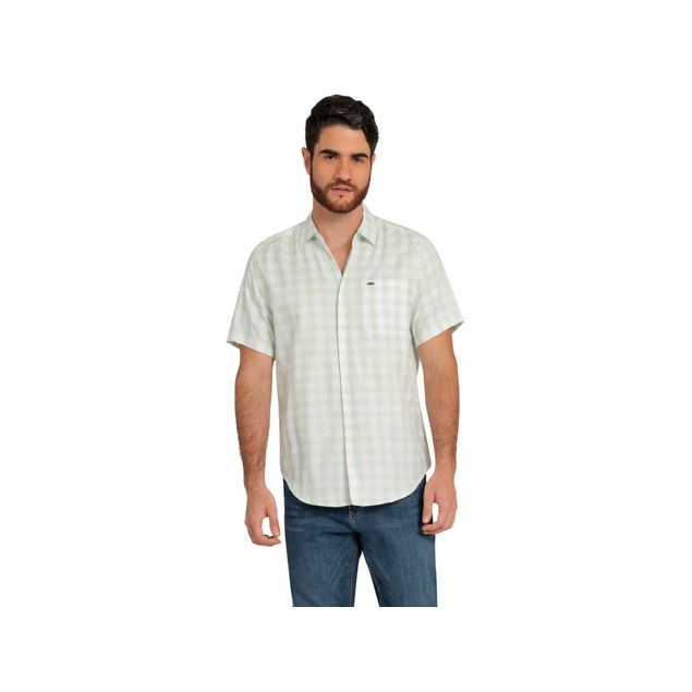 Camisa-Lee-Manga-Corta-Estampado-A-Cuadros-Para-Hombre-112367800