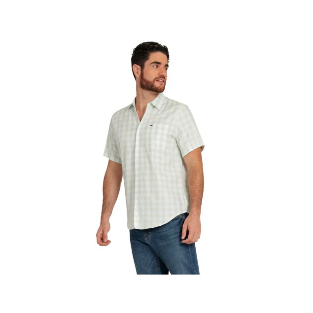 Camisa-Lee-Manga-Corta-Estampado-A-Cuadros-Para-Hombre-112367800