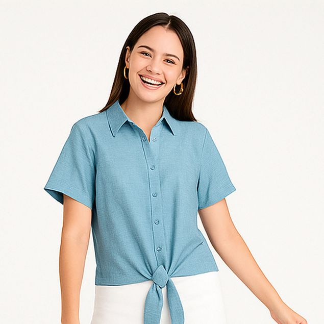 Blusa-We-Con-Nudo-Manga-Corta-Para-Mujer-RC-510C