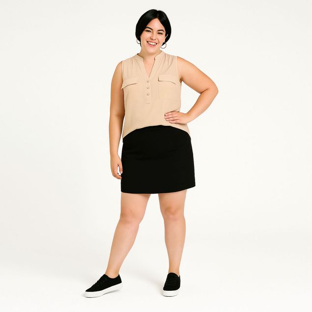 Blusa-We---Curvy-Casual-Sin-Mangas-Para-Mujer-TSH-ZB12398