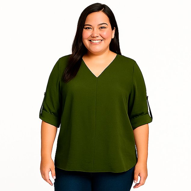 Blusa-We---Curvy-Mangas-3-4-Para-Mujer-ELP-301X