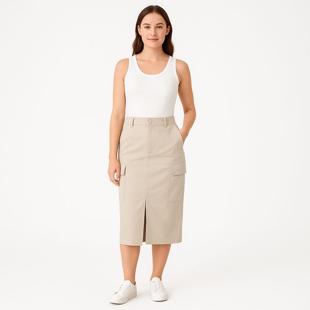 Falda-We-Midi-Con-Bolsillos-Para-Mujer-UT-HBS452