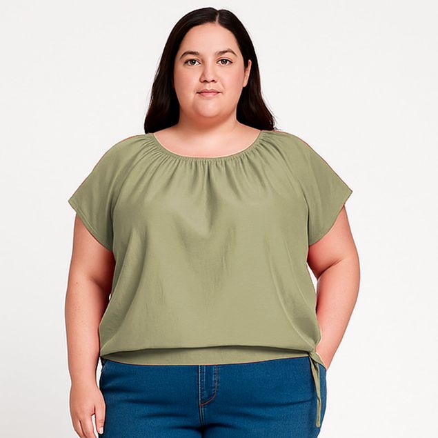 Blusa-Red-Marine-Curvy-Con-Resorte-Para-Mujer-G251186XC