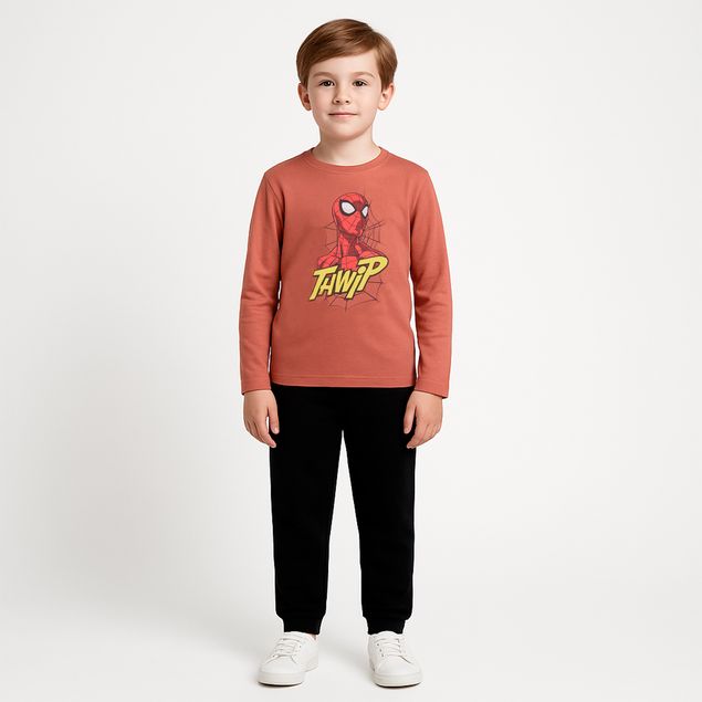 Conjunto-Pantalon-Y-Playera-Spider-Para-Niños-832BG
