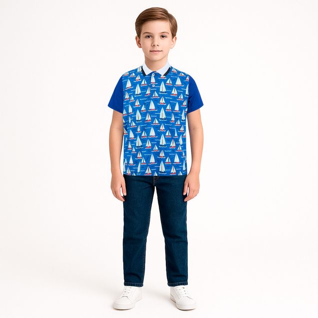 Playera-American-Fly-Polo-Estampado-De-Barcos-Para-Niños-APE-10