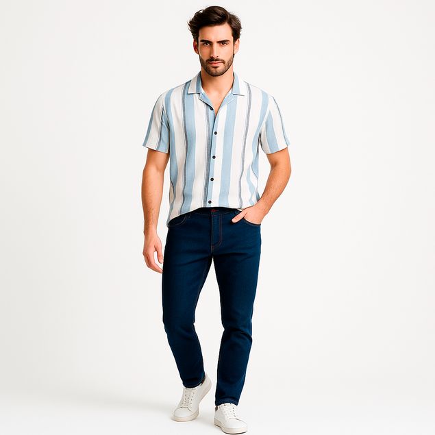 Camisa-Sherman-Morgan-Estampado-De-Rayas-Para-Hombre-98-509C