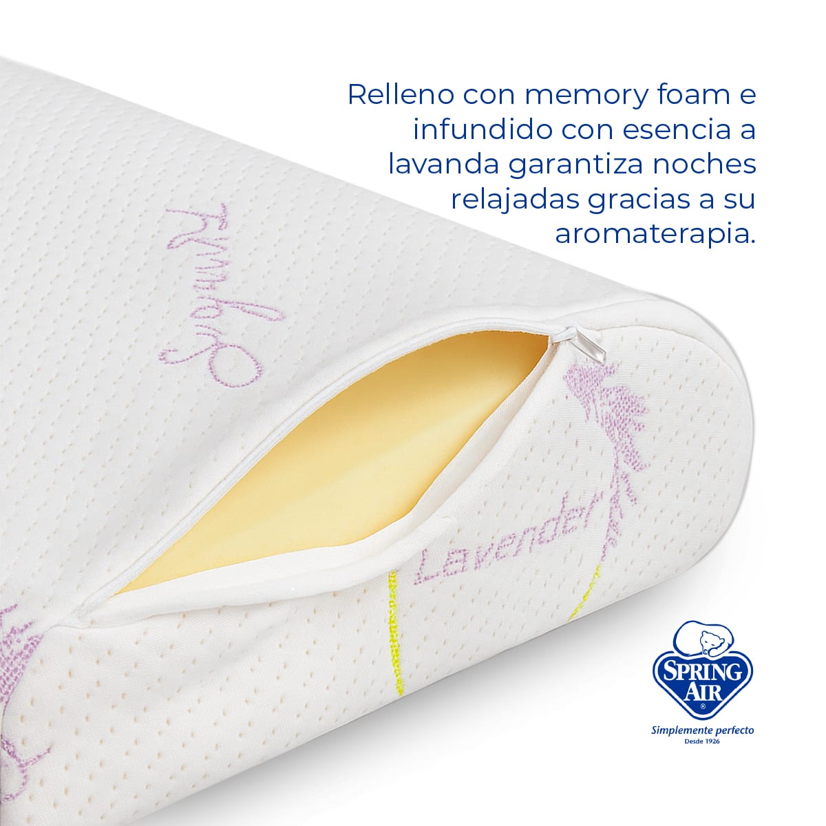 Almohada Cervi-Relax Memory Foam Infusión a Lavanda. Almohada Cervical Para Alinear Columna-1