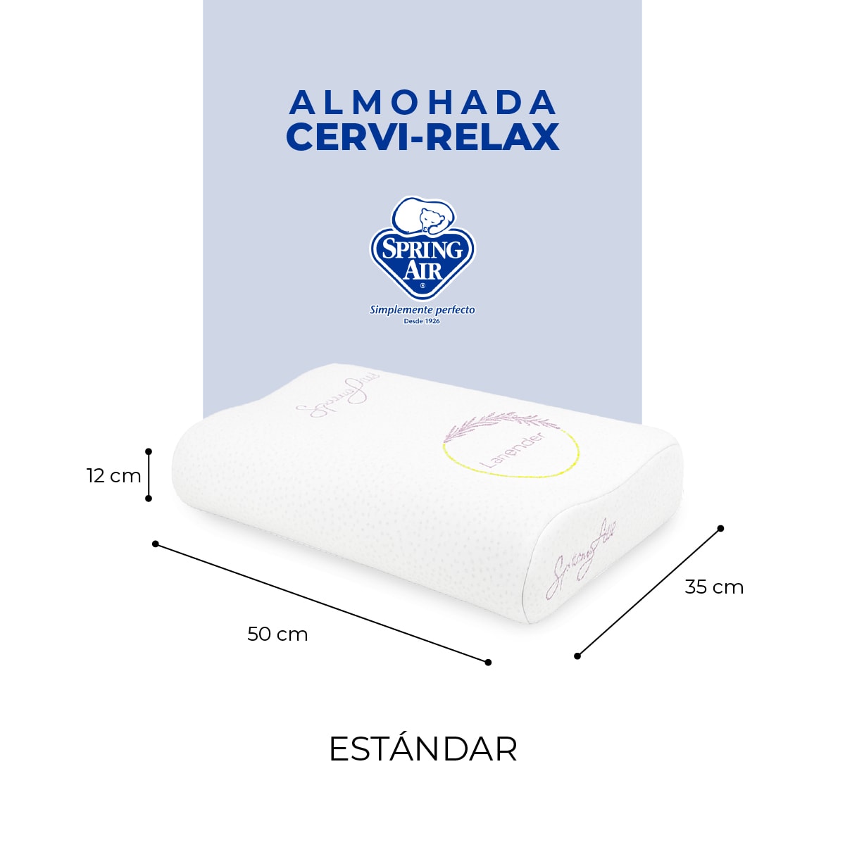 Almohada Cervi-Relax Memory Foam Infusión a Lavanda. Almohada Cervical Para Alinear Columna-4