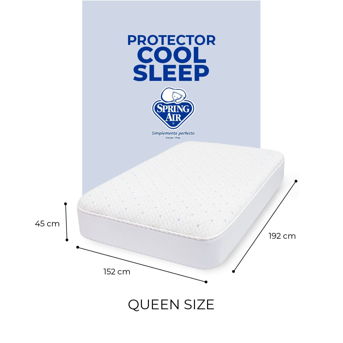 Cubre Colchón Queen Size Cool Sleep. Impermeable e Hipoalergénico-6