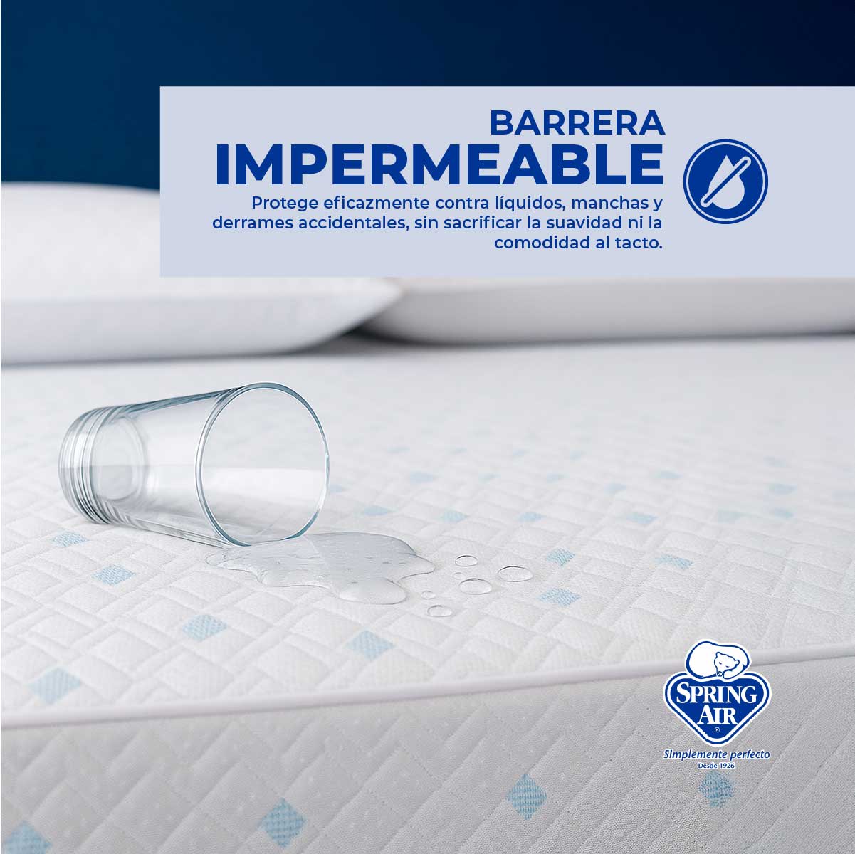 Cubre Colchón Queen Size Cool Sleep. Impermeable e Hipoalergénico-5