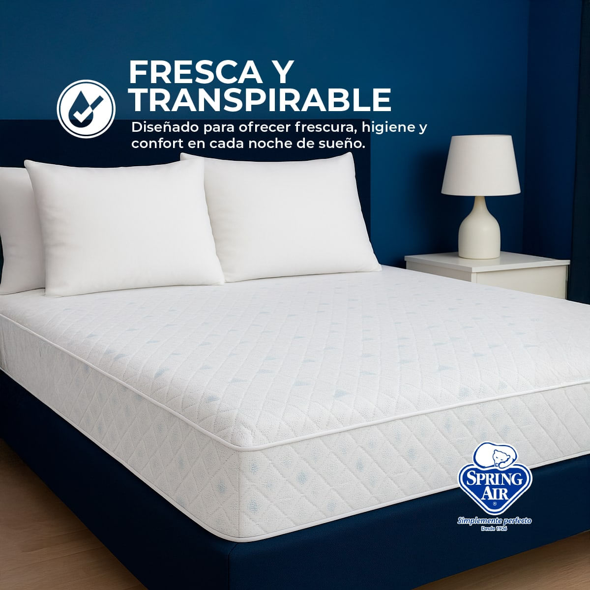 Cubre Colchón Queen Size Cool Sleep. Impermeable e Hipoalergénico-2