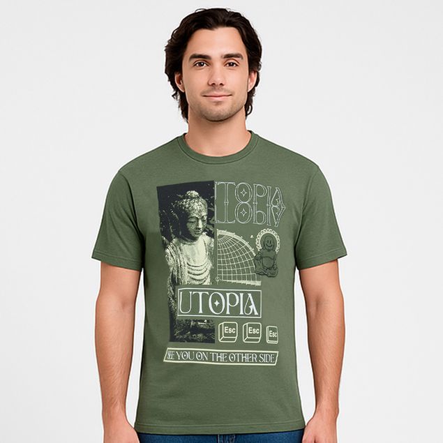 Playera Action Gear Estampado Utopía Para Hombre 91934 Talla CH