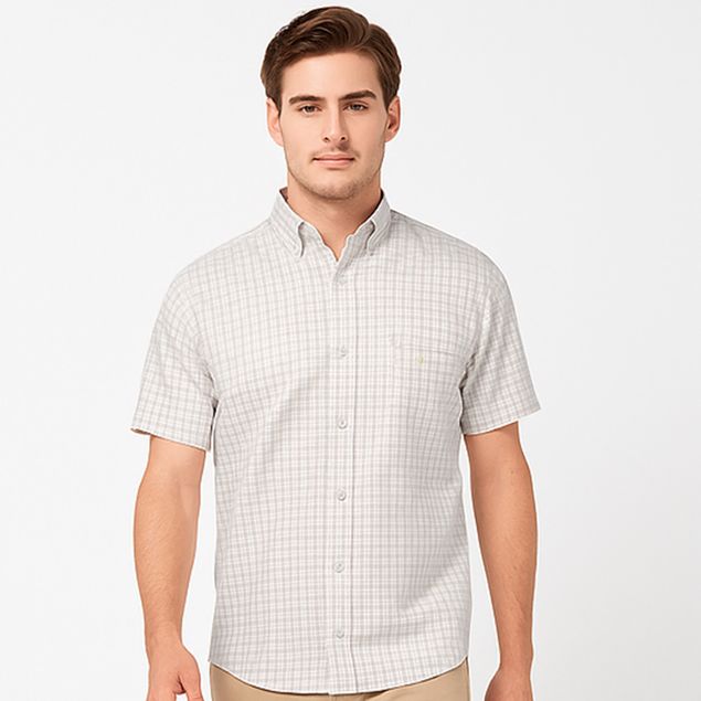 Camisa-Long-Beach-Mini-Cuadros-Para-Hombre-LC553