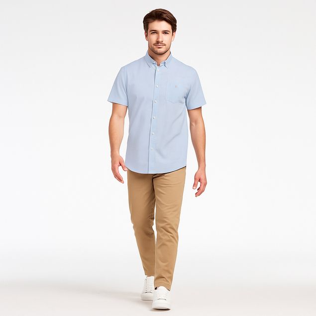 Camisa-Long-Beach-Manga-Corta-Para-Hombre-LC552