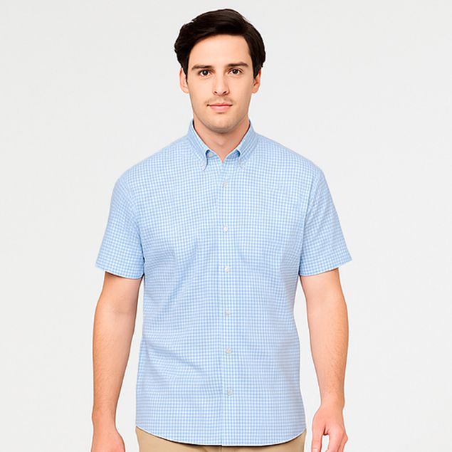 Camisa-Long-Beach-Mini-Cuadros-Para-Hombre-L4244